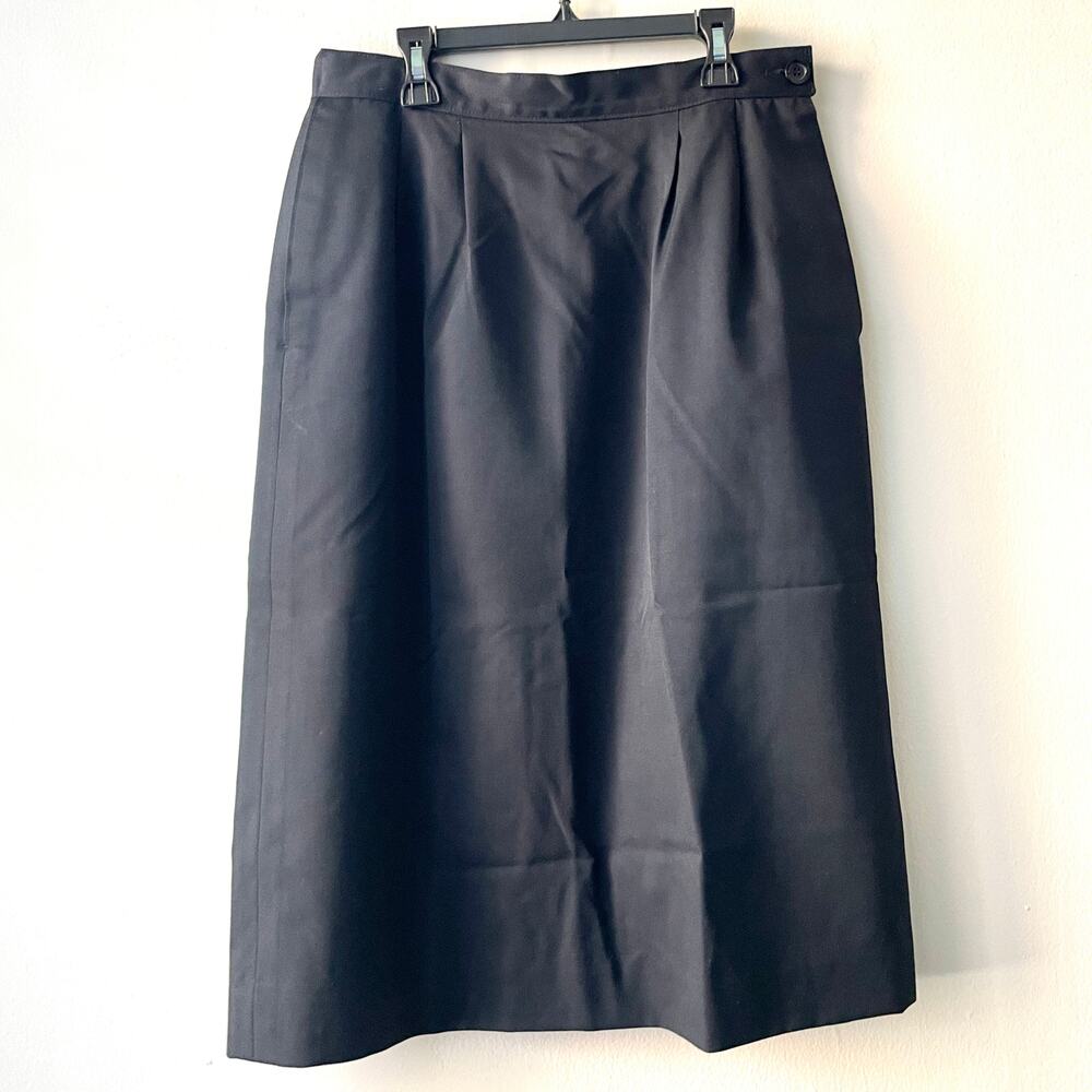 Pendleton Black 2 Side Pleated 100% Virgin Wool Skirt - Size 12